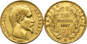 France, Napoleon III, 20 Francs Paris 1857 A