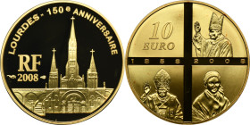 France, 10 Euro 2008 150th Anniversary of the Apparition of Our Lady to Bernadette Soubirous of Lourdes