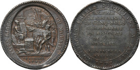 France, Governments of the Constituent Assembly and the Convention, Token, 5 Sols 1792 Monneron