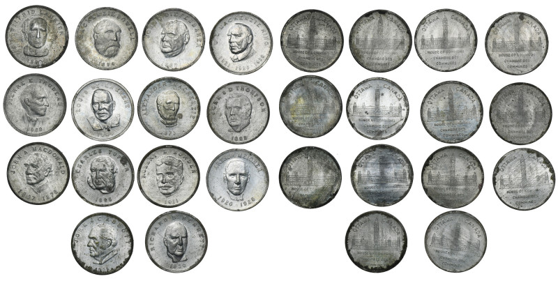 Set, Canada, Tokens (14 pcs.) Set of 14 zinc tokens. Each different from another...