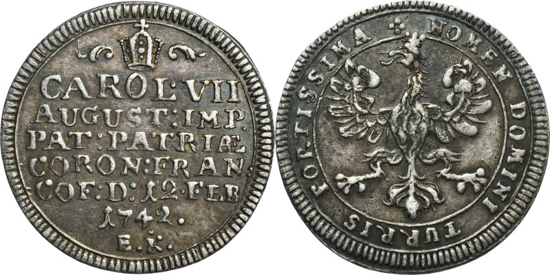 Germany, City of Frankfurt, Karl VII, 1 Ducat in silver 1742 Silver struck with ...