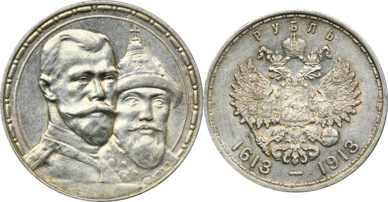 Russia, Nicholas II, Rubel Petersburg 1913 B•C Romanov Dynasty Coin was minted t...