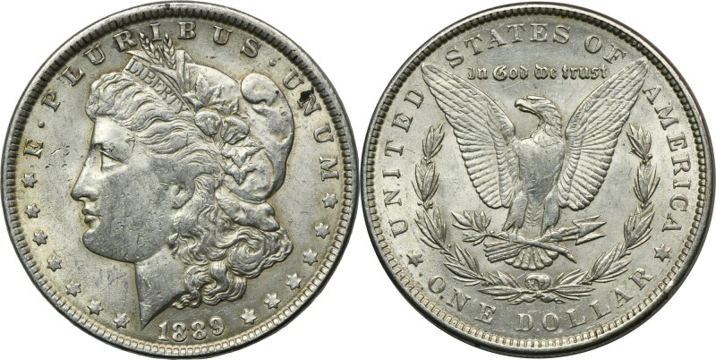 USA, 1 Dollar Philladelphia 1889 - Morgan Srebro próby '900'. Reference: KM 110...