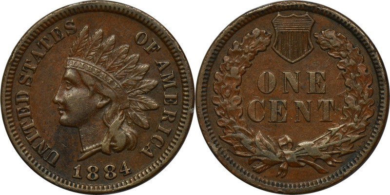 USA, 1 Cent Philadelphia 1884 - Indian Head Reference: KM 90a
Grade: XF- 

CO...