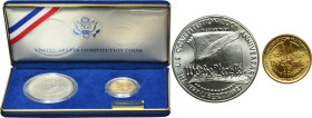 Set, USA, 5 Dollar and 1 Dollar - United States Contitution Coins (2 pcs.)