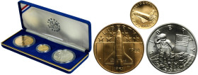Set, USA, Proof set of medal, America in Space 1988 (3 pcs.)
