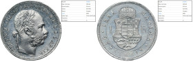 PROBE, Hungary, Franz Joseph I, Forint Kremnitz 1891 KB - PCGS SP64 - VERY RARE MAX - JEDYNY