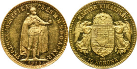 Hungary, Franz Josef I, 10 Korona Kremnitz 1910 KB