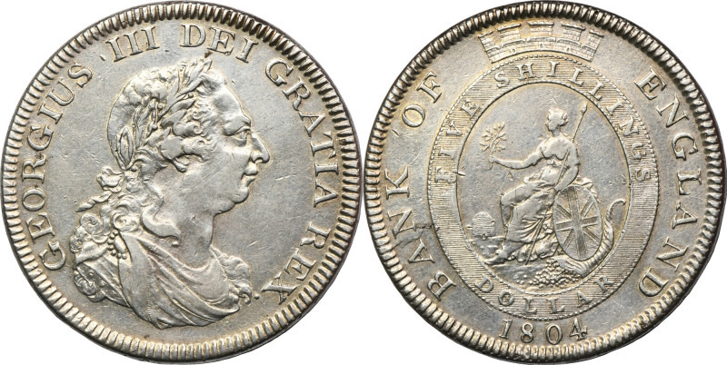 Great Britain, George III, 1 Dollar = 5 Shillings London 1804 Coin minted on Cha...