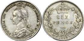 Great Britain, Victoria, 6 Pence London 1888