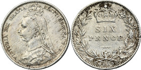 Great Britain, Victoria, 6 Pence London 1889