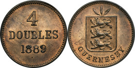 Great Britain, Guernsey, Victoria, 4 Doubles Birmingham 1889 H