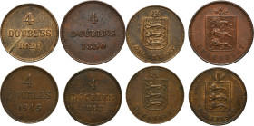 Set, Great Britain, Guernsey, 4 Double (4 pcs.)