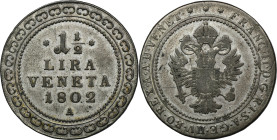Italy, Repubic of Venice, Franz II, 1 1/2 Lira Wien 1802 A