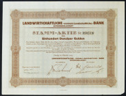 Gdańsk, Landwirtschaftliche Bank AG, 100 guldenów, 1924