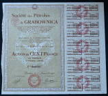 Societe des Petroles de Grabownica, akcja 100 franków, 1928