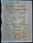 Societe des Petroles de Grabownica, akcja 100 franków, 1928