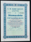 Szczecin, C. W. Kemp Nachf. AG, akcja 1.000 marek 1923