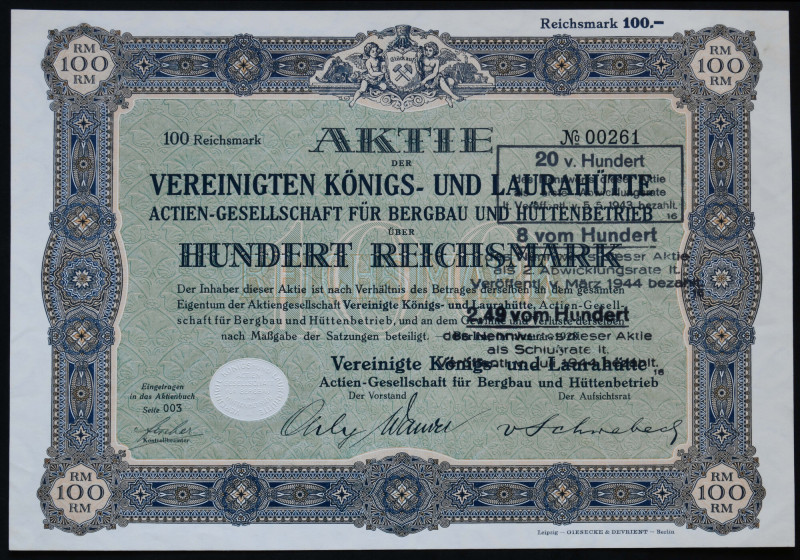 Vereinigte Königs- und Laurahütte AG, 100 marek 1928 

BONDS AND SHARES