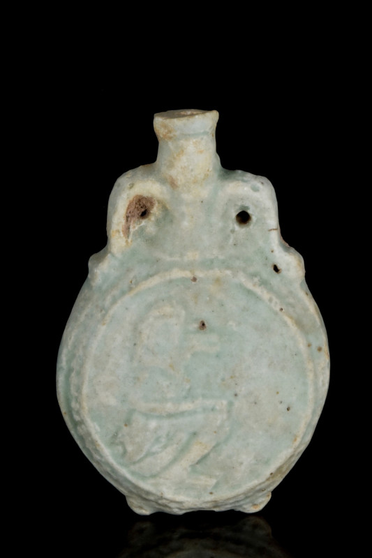 ANCIENT EGYPTIAN FAIENCE NEW YEAR'S FLASK
Greco Roman Period, Ca. 30 BC - 200 A...