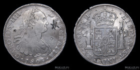 Mexico. Carlos IV. 8 Reales 1805 TH. Chopmarks. KM109