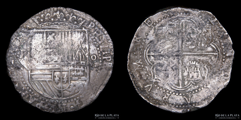 Potosí. Felipe II (1556-1598) Macuquina 8 Reales 1586-89 A. Escudo coronado. AG....