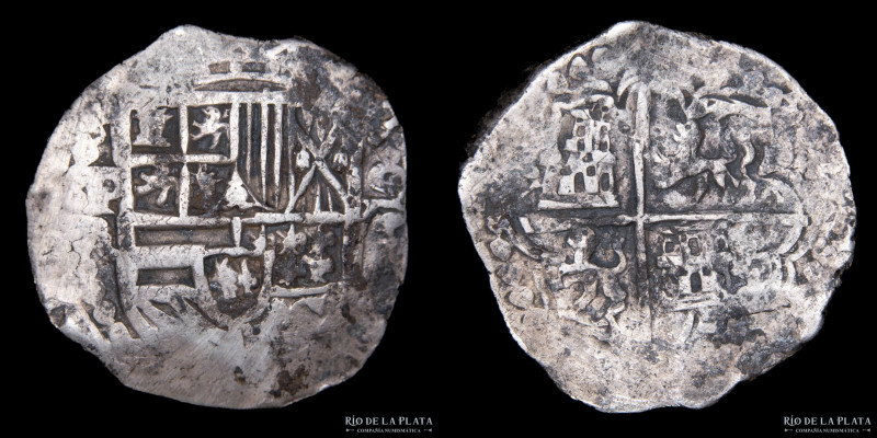 Potosí. Felipe III (1598-1621) 8 Reales 1602-13 R (Ramos Leceta). Macuquina /Cob...