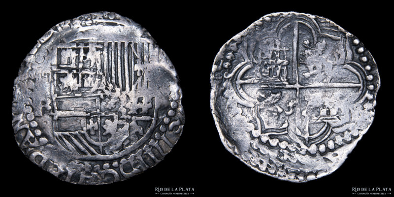 Potosí. Felipe III (1598-1621) 8 Reales 1602-13 R (Ramos Leceta). Macuquina /Cob...