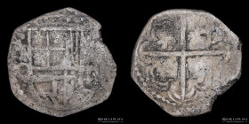 Potosi. Felipe III. 2 Reales 1614-16 Q. Macuquina CJ 9.3.2