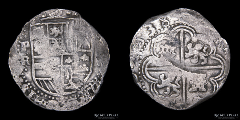 Potosí. Felipe IV (1621-1662) Macuquina 8 Reales 1638 TR. Escudo coronado. AG.93...