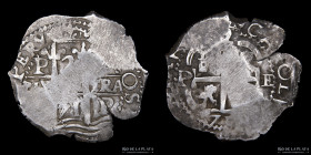 Potosi. Carlos II. 2 Reales 1671 E. PERV visible. Macuquina. CJ 30.5.2