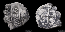 Potosi. Carlos II. 2 Reales 1700 F. Macuquina. CJ 30.34