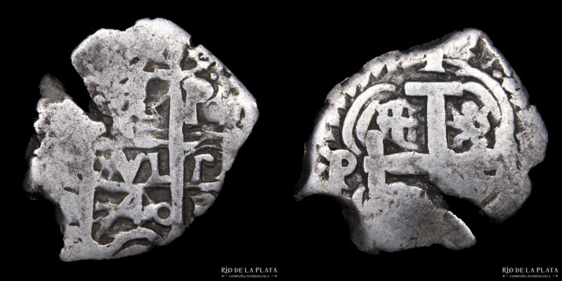 Potosí. Felipe V (1700-1746) 1 Real 1740 P. Macuquina /Cob. AG.917; 23mm; 2.68g....