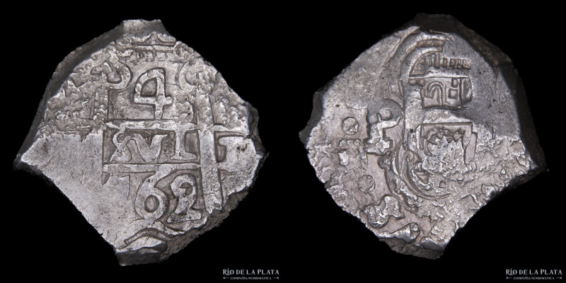 Potosí. Carlos III (1759-1788) 4 Reales 1762 VY. Macuquina. AG.917; 28mm; 13.46g...