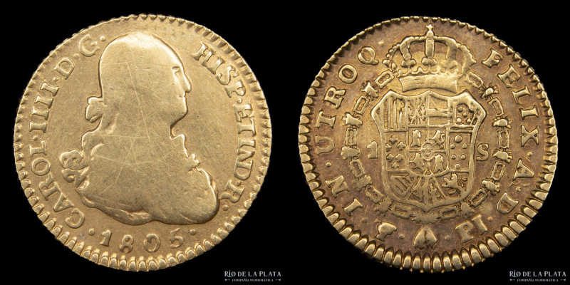 Potosí. Carlos IV (1788-1808) 1 Escudo 1800 PP. Solo 612 acuñadas. Muy rara. AU....