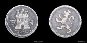 Potosi. Carlos IV. 1/4 Real 1799. CJ 81.6.3