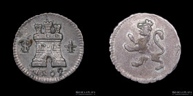 Potosi. Carlos IV. 1/4 Real 1802/1. CJ 81.9.1