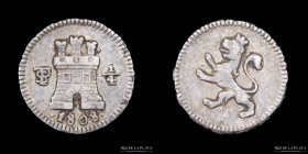 Potosi. Carlos IV. 1/4 Real 1808. CJ 81.15
