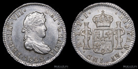 Potosi. Fernando VII. 1/2 Real 1822 PJ. CJ 90.7