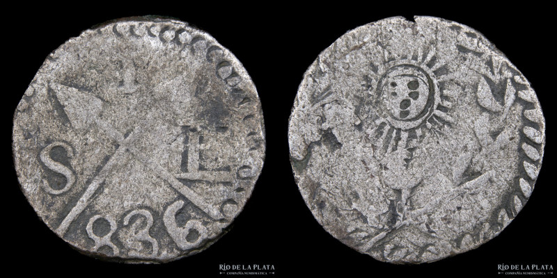 Argentina. Santiago del Estero. 1 Real 1836. 2º Gobierno del Gral. Juan F. Ibarr...