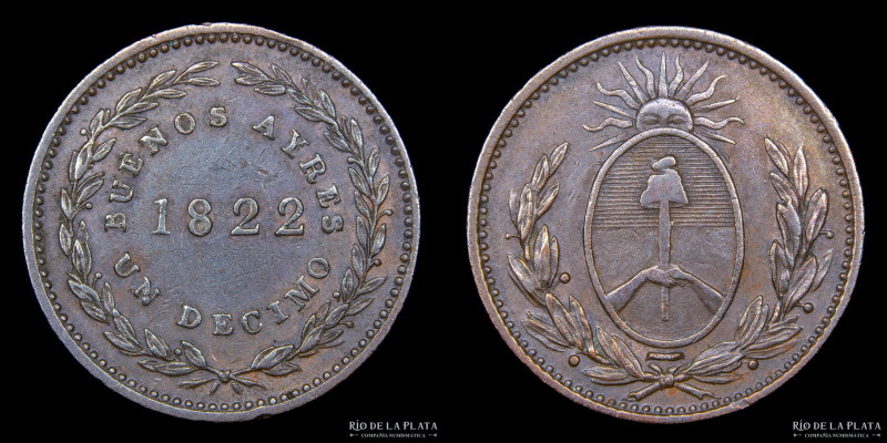 Argentina. Buenos Aires. 1 Décimo 1822. Soho Mint, England by Matthew Robinson B...