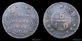 Argentina. Buenos Aires. 5 Decimos 1830 CJ 11.5.1
