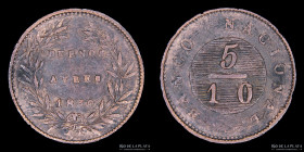 Argentina. Buenos Aires. 5 Decimos 1830. Sobre decimo. CJ 11.2.2