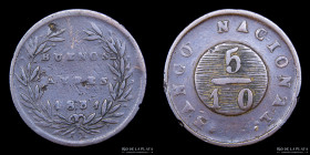 Argentina. Buenos Aires. 5 Decimos 1831 CJ 12.1.6