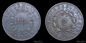 Argentina. Buenos Aires. 2 Reales 1854. CJ 19.1.3
