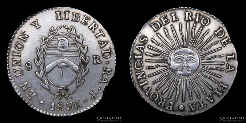 Argentina. Provincia de La Rioja. 8 Reales 1836 RA P. AG.875, 38.5mm; 26.84g. Bu...