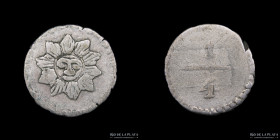 Argentina. Cordoba. 1/4 Real 1853/4. Sol de 10 puntas.  CJ 68.2.1