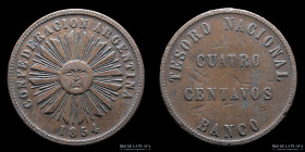 Argentina. Confederacion. 4 Centavos 1854. CJ 1
