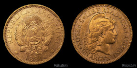 Argentina. 5 Pesos 1886 Argentino de oro. CJ 6.1