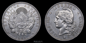 Argentina. 1 Peso 1881. Patacon. CJ 12